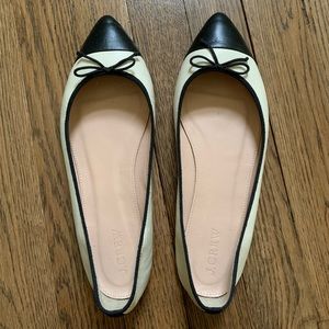 J Crew Gemma Cap-Toe Black & Off-White Flats